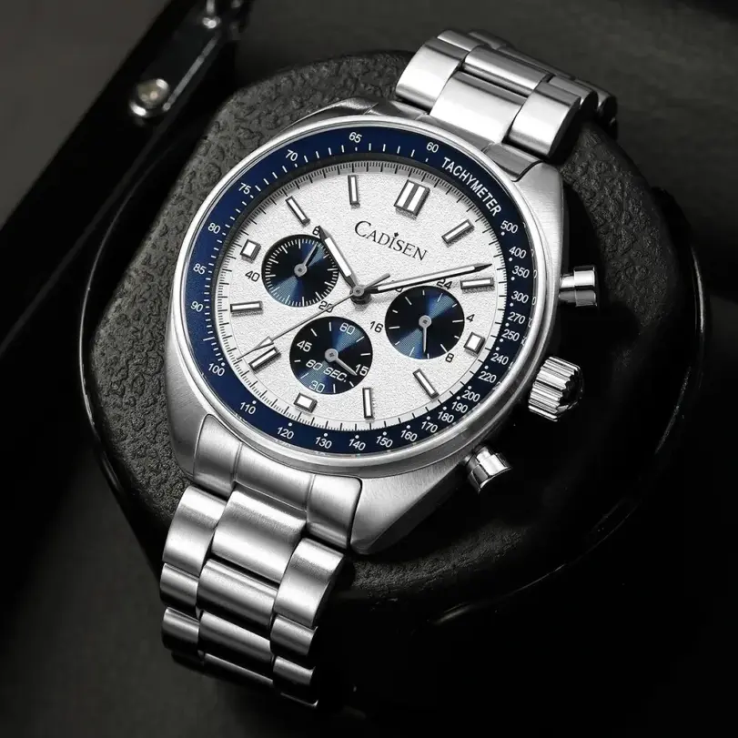 CADISEN 2024 nuevos relojes para hombres, relojes de negocios de cuarzo, reloj japonés VD53 para hombres, reloj de lujo de marca superior, reloj cronógrafo para hombres 2