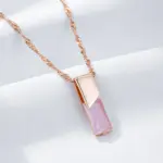 Kienl Trend-collar con colgante de circón Natural rosa cuadrado para mujer, Color oro rosa 585, accesorios exquisitos, joyería fina diaria 4
