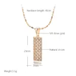 Kinel nuevo collar con colgante cuadrado de circón Natural completo moda 585 Color oro rosa collar diario para mujer joyería fina de alta calidad 2