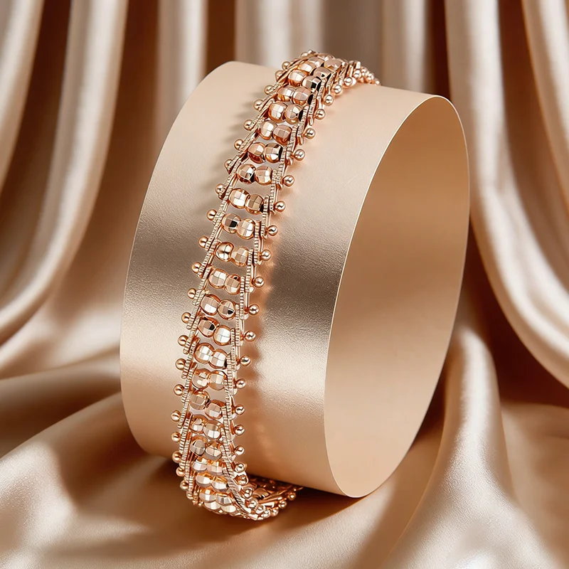 Kinel Pulsera de Eslabones Únicos en Oro Rosa 585, Tendencia Actual, para Mujer, Joyería Fina de Lujo, Estilo Étnico, para Novia, Boda o Uso Diario, Novedad 2026 1 Kinel Pulsera de Eslabones Únicos en Oro Rosa 585, Tendencia Actual, para Mujer, Joyería Fina de Lujo, Estilo Étnico, para Novia, Boda o Uso Diario, Novedad 2026 1