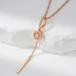 Kinel moda novedosa borla colgante hueco circón Natural 585 collar de Color dorado cadena de ondas de agua joyería diaria para fiesta de boda 3