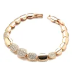 Kinel-pulsera de eslabones ovalados de oro rosa 585, pulseras finas de lujo con circonita Natural para uso diario, joyería étnica de boda 6