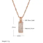 Kinel-collar con colgante de circón Natural para mujer, accesorio de lujo, Color oro rosa 585, joyería fina diaria para novia 2