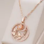 Kinel-collar de flores huecas de oro rosa 585 para mujer, circonita Natural, joyería étnica diaria para fiesta de boda, novedad de 2023 1