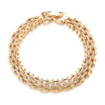 Kinel moda 585 pulsera de eslabones únicos de oro rosa para mujer pulseras finas de circón Natural de lujo para uso diario joyería de boda étnica 6