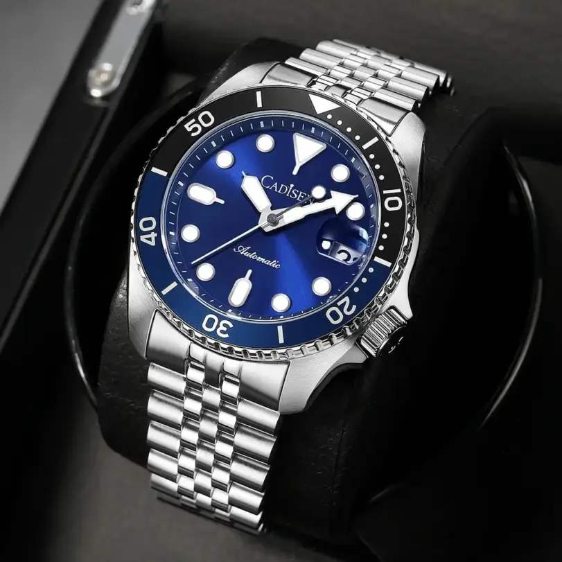CADISEN, nuevos relojes de pulsera mecánicos luminosos para hombre, bisel de cerámica, cristal de zafiro, reloj automático para hombre, reloj masculino 1