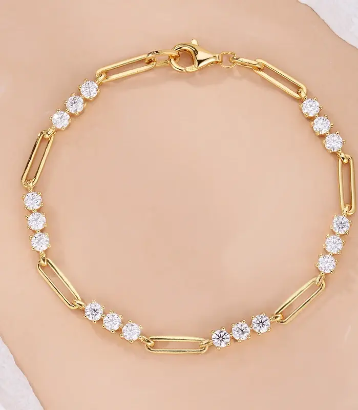 KNOBSPIN-pulsera redonda de moissanita para mujer, brazalete de Color D de 3mm, joyería de moda de verano con certificado GRA s925, pulseras chapadas en plata de 18k 2