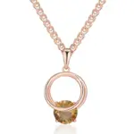 Kinel-collar con colgante de circón Natural marrón brillante para mujer, accesorios de fiesta de Color oro rosa 585, joyería fina diaria 6