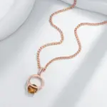 Kinel-collar con colgante de circón Natural marrón brillante para mujer, accesorios de fiesta de Color oro rosa 585, joyería fina diaria 5