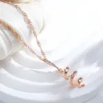 Kinel-collar con colgante giratorio geométrico para mujer, Color oro rosa 585, accesorios de circón Natural, joyería diaria de tendencia nupcial 5