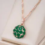 Kinel inusual collar con colgante de circón Natural verde brillante para mujer de lujo 585 Color oro rosa joyería fina para fiesta diaria 1