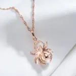 Kinel-collar con colgante de perla de araña Punk para mujer, moda 585, oro rosa, plata, mezcla de colores, colgante de fiesta, joyería fina diaria 4