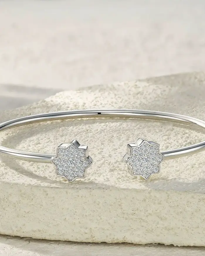 Brazalete Knobspin de Moissanita D VVS1, Corte Brillante, Chapado en Plata 925, Oro Blanco de 18k, Certificado GRA, para Mujer 2