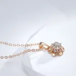 Kinel-collar con colgante de flor de cristal para mujer, Color oro rosa 585, accesorios de circón Natural, joyería fina diaria creativa 3