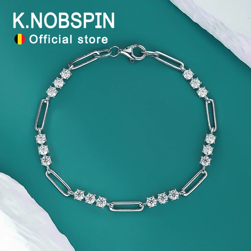 KNOBSPIN-pulsera redonda de moissanita para mujer, brazalete de Color D de 3mm, joyería de moda de verano con certificado GRA s925, pulseras chapadas en plata de 18k 1 KNOBSPIN-pulsera redonda de moissanita para mujer, brazalete de Color D de 3mm, joyería de moda de verano con certificado GRA s925, pulseras chapadas en plata de 18k 1