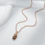 Kinel, collar con colgante de serpiente de circón Natural marrón único para mujer, tendencia 585, Color oro rosa, joyería Animal de alta calidad 5