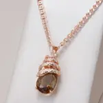 Kinel, collar con colgante de serpiente de circón Natural marrón único para mujer, tendencia 585, Color oro rosa, joyería Animal de alta calidad 1