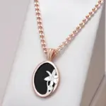 Kinel-collar con colgante de flor de piedra negra para mujer, moda 585, mezcla de colores de oro rosa y plata, joyería fina diaria de alta calidad 1