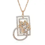 Kinel-collar con colgante cuadrado y ancho para mujer, Color oro rosa y plata, mezcla de flores de cristal Boho, joyería étnica Retro, 585 6