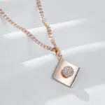 Kinel-collar con colgante de Color oro rosa 585 inusual para mujer, accesorios de circón Natural brillante, joyería diaria de alta calidad 4