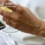 KNOBSPIN-Pulseras de dedo de moissanita para mujer, pulsera de moissanita de Color D de 3mm con certificado GRA, joyería de mano, cadena fina de plata 925 1