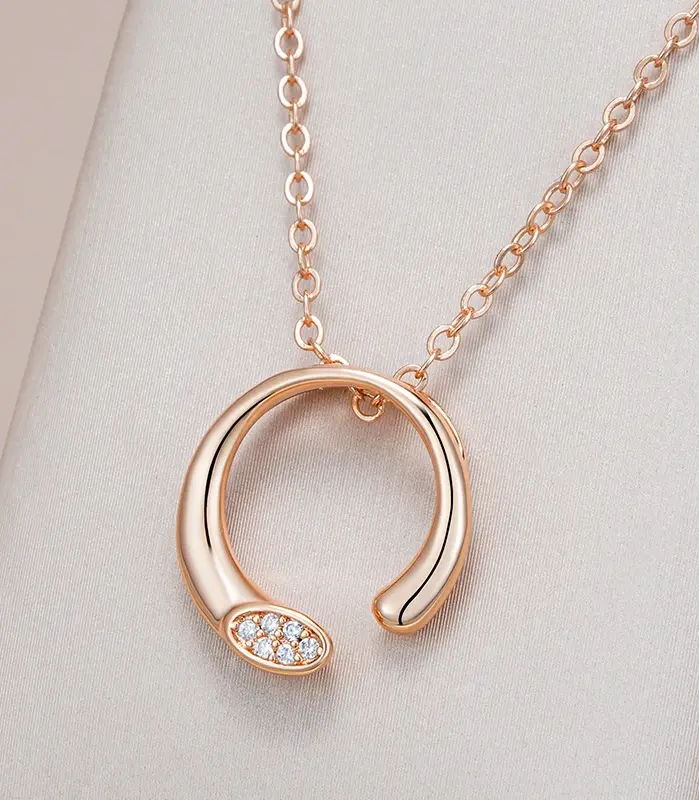 KineL-collar con colgante de circón Natural para mujer, joyería fina diaria de alta calidad, Simple, a la moda, 585 1