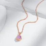 Kinel-collar de circón Natural rosa romántico para mujer, oro rosa 585, regalo de pareja de lujo, colgante Simple, joyería fina diaria 5