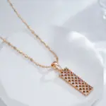 Kinel nuevo collar con colgante cuadrado de circón Natural completo moda 585 Color oro rosa collar diario para mujer joyería fina de alta calidad 5