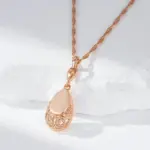 Kinel, collares con colgante de Color oro rosa 585 brillante para mujer, gota de agua Simple, joyería étnica de alta calidad para uso diario de novia 3