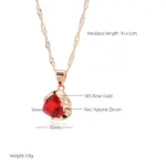 Kinel nuevo collar romántico de circón Natural rojo para mujer 585 oro rosa regalo de pareja de lujo colgante Simple joyería fina diaria 2