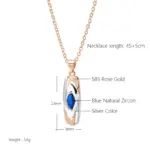Kinel-Colgante de piedra azul de lujo para mujer, collar con colgante de circón Natural de oro blanco mezclado 585, joyería de boda a la moda 2