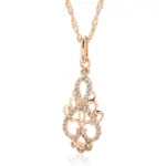 Kinel, nueva tendencia, collar con colgante de flor de cristal, circonita Natural para mujer, collar étnico de novia de oro rosa 585, joyería Vintage de moda 6