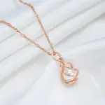 Kinel-collar con colgante de oro rosa 585 de lujo para mujer, joyería de boda nupcial con perlas huecas geométricas únicas, regalo de uso diario 5