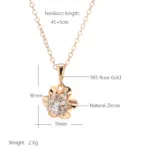 Kinel-collar con colgante de flor de cristal para mujer, Color oro rosa 585, accesorios de circón Natural, joyería fina diaria creativa 2