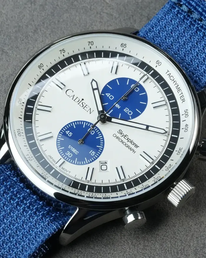 Nuevos relojes CADISEN para hombre, reloj de cuarzo de lujo para hombre, cronógrafo japonés MIYOTA 0S11, regalo para hombre, reloj de pulsera de lona luminoso resistente al agua 1