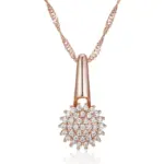 Kinel-collar con colgante de flor de cristal para mujer, Color oro rosa 585, accesorios de circonita Natural, joyería fina para uso diario 6