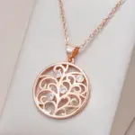Kinel-collar con colgante de flor de cristal para mujer, circonita Natural brillante, inusual, creativo, diario, joyería fina, Color oro rosa 585 1