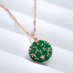 Kinel inusual collar con colgante de circón Natural verde brillante para mujer de lujo 585 Color oro rosa joyería fina para fiesta diaria 5