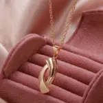 Kinel, tendencia novedosa, pendientes colgantes brillantes, conjuntos de collar, oro rosa 585, geometría Simple, circonita Natural, conjuntos de joyería fina diaria para mujer 3