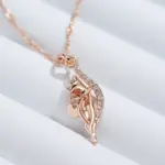 Kinel-collar con colgante de circón Natural brillante para mujer, colgante de Animal de Color oro rosa 585, joyería Vintage para fiesta diaria 3