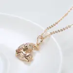 Kinel-collar con colgante de Luna para mujer, Color oro rosa 585, colgante de circón Natural, joyería para niño, regalo de cristal 4