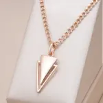 Kinel, collares con colgante brillante a la moda novedosa para mujer, colgante triangular Simple de oro rosa 585, joyería fina diaria de alta calidad 1