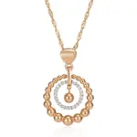 Kinel-collar con colgante de circonita Natural para mujer, cuenta brillante, Color oro rosa y plata, mezcla diaria, joyería fina Retro, moda 585 6