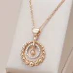 Kinel-collar con colgante de circonita Natural para mujer, cuenta brillante, Color oro rosa y plata, mezcla diaria, joyería fina Retro, moda 585 1