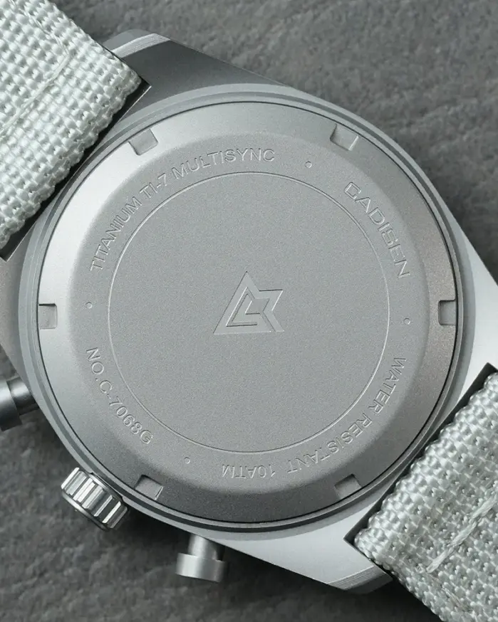 Relojes CADISEN Titanium TI-7 MULTISYNC New Moon para hombre, cronógrafo de lona VK63, regalo para hombre, reloj de cuarzo de lujo con cristal de zafiro AR para hombre 2