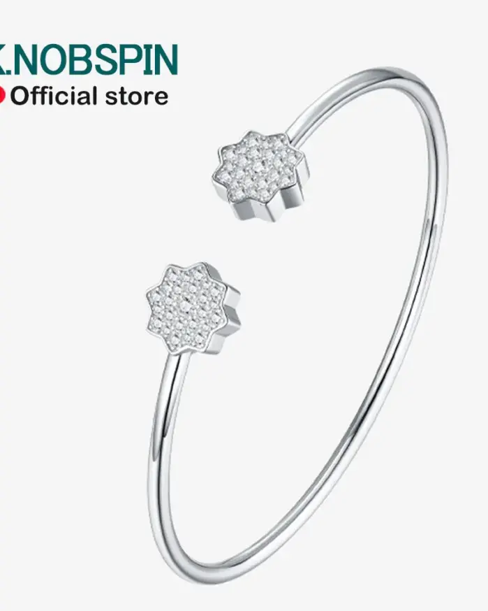 Brazalete Knobspin de Moissanita D VVS1, Corte Brillante, Chapado en Plata 925, Oro Blanco de 18k, Certificado GRA, para Mujer 1