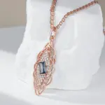 Kienl-collar con colgante de flor de Color oro rosa 585, accesorios cuadrados coloridos de circón Natural, joyería fina diaria 3