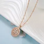Kinel-collares con colgante de circón Natural Vintage clásico para mujer, colgante ovalado de Color oro rosa 585, joyería fina diaria 3