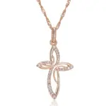 Kinel-collar con colgante de cruz de Color oro rosa 585, lujo, para mujeres y hombres, Iglesia Ortodoxa, Jesús, abalorio brillante, joyería fina diaria 6