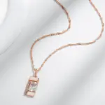 Kinel-collar con colgante cuadrado clásico para mujer, Color oro rosa 585, accesorios de circonita Natural, colgante Simple, joyería diaria 4